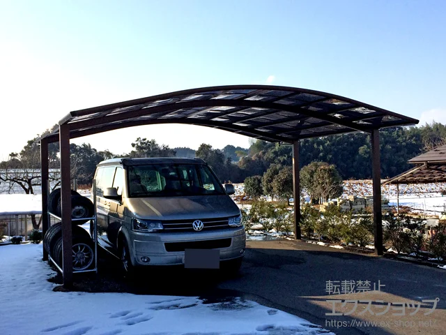 栃木県大田原市のYKKAPのカーポート レイナツインポートグラン　積雪～20cm対応 施工例