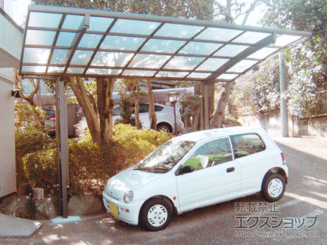 東京都三鷹市ののカーポート ネスカR (ラウンドスタイル) 積雪〜20cm対応＋着脱式サポート ロング柱25用 2本入り×1セット 施工例