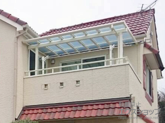 千葉県流山市のLIXIL リクシル（トステム）のテラス屋根 パワーアルファ F型 屋根タイプ 単体 積雪〜30cm対応 施工例