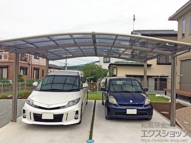 静岡県裾野市のLIXIL リクシル（トステム）のカーポート カーブポートシグマIII ワイド 積雪〜20cm対応 施工例
