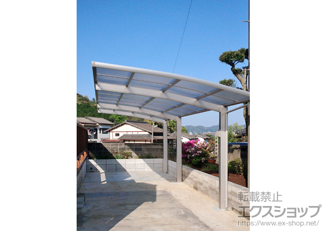 佐賀県武雄市ののカーポート レイナポートグラン 延長　積雪〜20cm対応＋水平式物干し 標準 2本入り×1セット 施工例