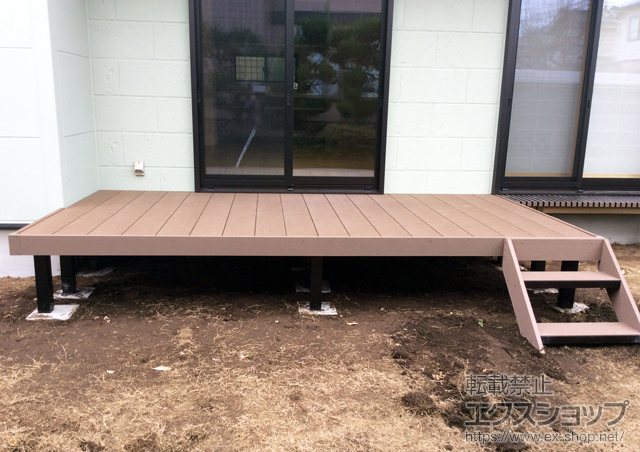 東京都東久留米市ののウッドデッキ リウッドデッキ 200＋階段式リウッドステップ5型 Hタイプ 2段 施工例