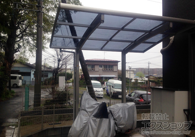 神奈川県横浜市ののサイクルポート・駐輪場 レイナポートグランミニ 積雪〜20cm対応＋着脱式サポート 標準・ハイルーフ兼用 施工例