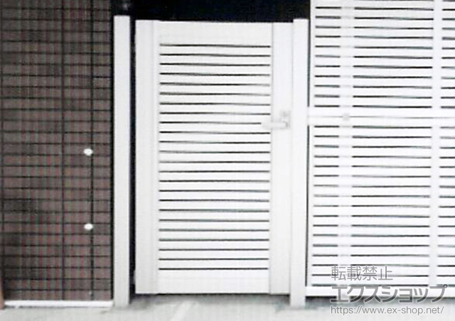 千葉県柏市のの門扉 エクスライン門扉5型 片開き　門柱使用 施工例