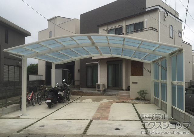 福岡県福岡市ののカーポート レイナツインポートグラン　積雪〜20cm対応+サイドパネル 施工例