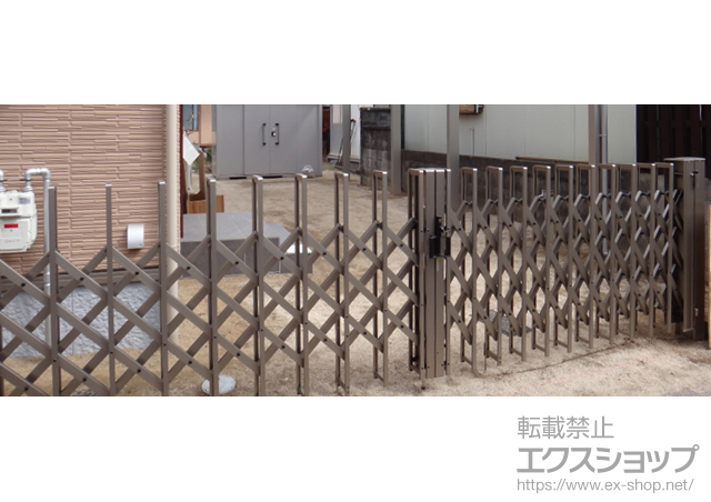 広島県福山市ののカーゲート トリップゲート NC型 ノンキャスター 両開き 52W(26S+26M) 施工例