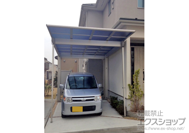 東京都八王子市ののカーポート エフルージュEX 後方支持タイプ 積雪〜20cm対応＋着脱式サポート2本入り×1セット 施工例