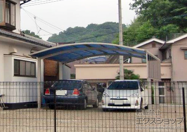 広島県尾道市ののカーポート レイナツインポートグラン　積雪〜20cm対応＋サイドパネル 施工例