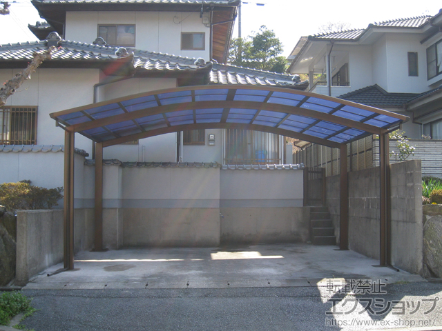 福岡県北九州市ののカーポート レイナツインポートグランZ　積雪〜20cm対応＋屋根ふき材補強部品（2セット） 施工例