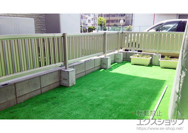 埼玉県上尾市ののフェンス・柵 エクスラインフェンス22型 自由柱施工 施工例