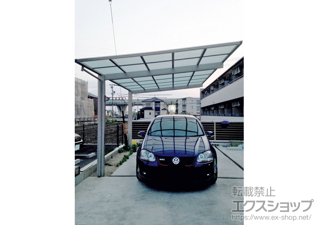 愛知県一宮市ののカーポート エフルージュグラン　積雪〜20cm対応＋エフルージュグラン用水平式物干し 標準2本入り×1セット 施工例