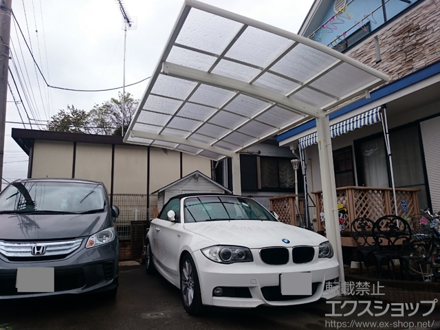 東京都清瀬市ののカーポート レイナポートグラン　積雪〜20cm対応＋着脱式サポート　標準・ハイルーフ兼用（2本入り） 施工例