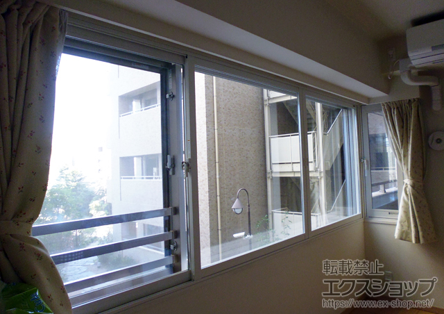 東京都渋谷区のの二重窓（内窓） インプラス(ダストバリア)FIX窓+インプラス(ダストバリア)引違い窓3枚建て 施工例