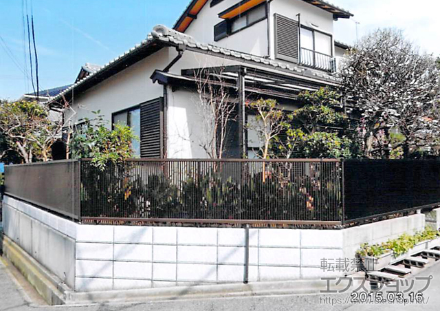 兵庫県神戸市ののフェンス・柵 エクスラインフェンス2型 自由柱 施工例