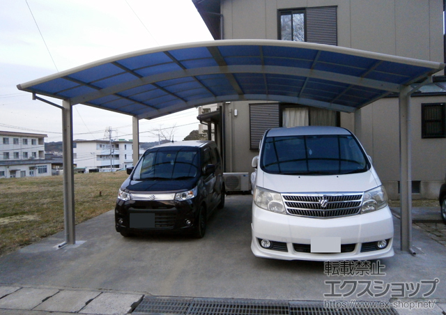 島根県益田市ののカーポート プレシオスポート ワイド 積雪〜20cm対応 施工例