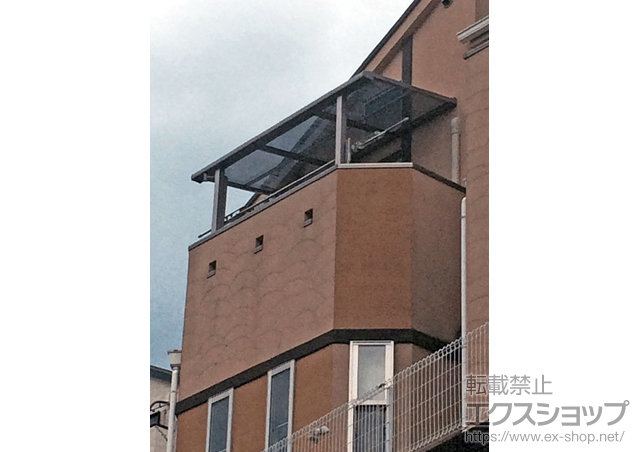 神奈川県横浜市のLIXIL リクシル（トステム）のバルコニー・ベランダ屋根 ライザーテラスII F型 屋根タイプ 単体 積雪〜20cm対応 施工例