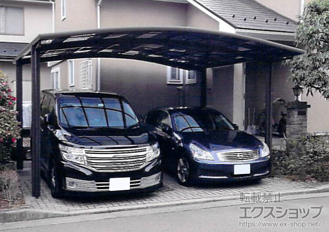 宮城県仙台市のLIXIL リクシル（トステム）のカーポート カーブポートシグマIII ワイド 積雪〜20cm対応 施工例