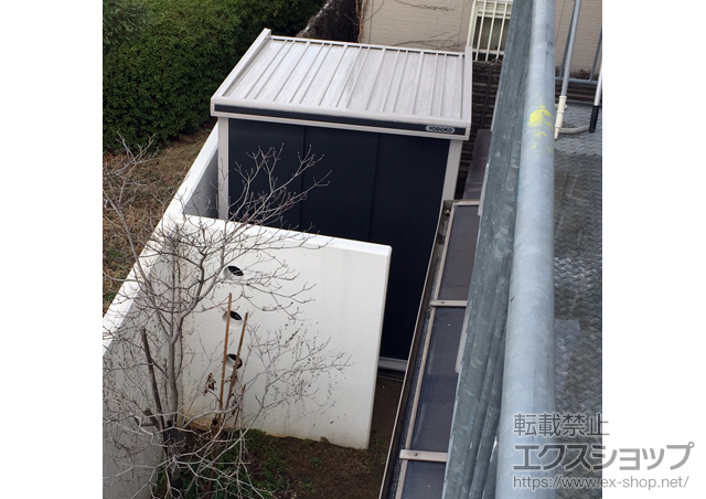 大阪府東大阪市のの物置・屋外倉庫 エルモ 一般型(LMD-1818H)＋オプション　棚板 施工例