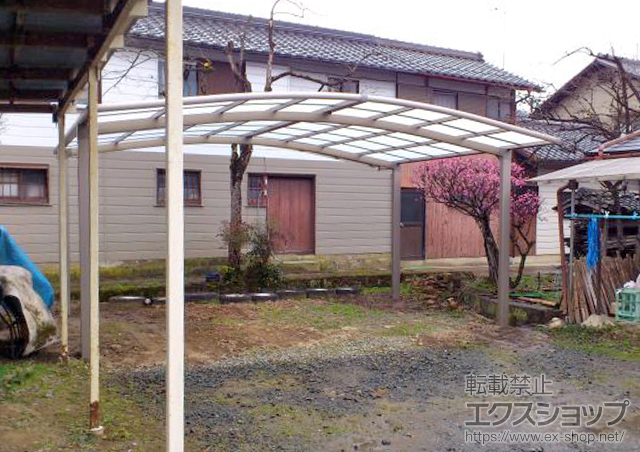 兵庫県篠山市のLIXIL リクシル（トステム）のカーポート カーブポートシグマIII ワイド 積雪〜20cm対応 施工例