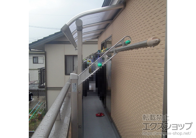岡山県岡山市ののバルコニー・ベランダ屋根 プレシオステラス R型 屋根タイプ 単体 積雪〜20cm対応 施工例