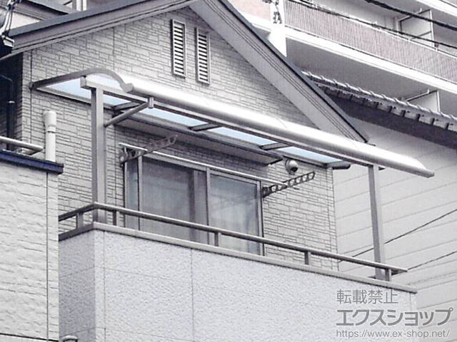 広島県広島市のLIXIL リクシル（トステム）のバルコニー・ベランダ屋根 ライザーテラスII R型 屋根タイプ 単体 積雪〜20cm対応 施工例
