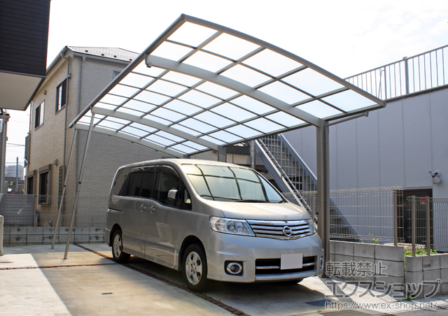 千葉県千葉市のLIXIL リクシル（トステム）のカーポート カーブポートシグマIII 延長 積雪〜20cm対応 施工例