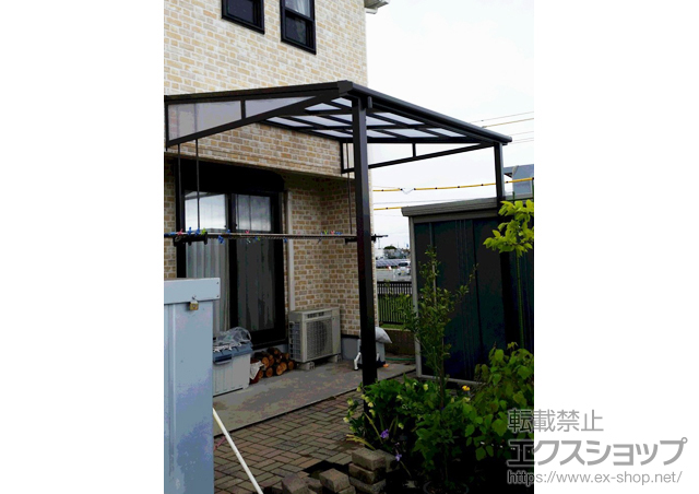 静岡県榛原郡吉田町のLIXIL リクシル（トステム）のテラス屋根 ライザーテラスII F型 テラスタイプ 単体 積雪〜20cm対応 施工例