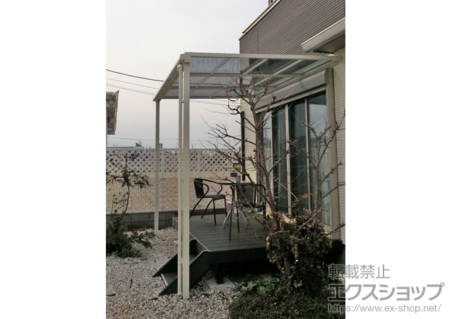 埼玉県川越市のLIXIL リクシル（トステム）のテラス屋根 ライザーテラスII F型 テラスタイプ 単体 積雪〜20cm対応 施工例