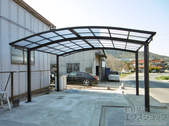 広島県東広島市ののカーポート プレシオスポート ワイド 積雪〜20cm対応 施工例