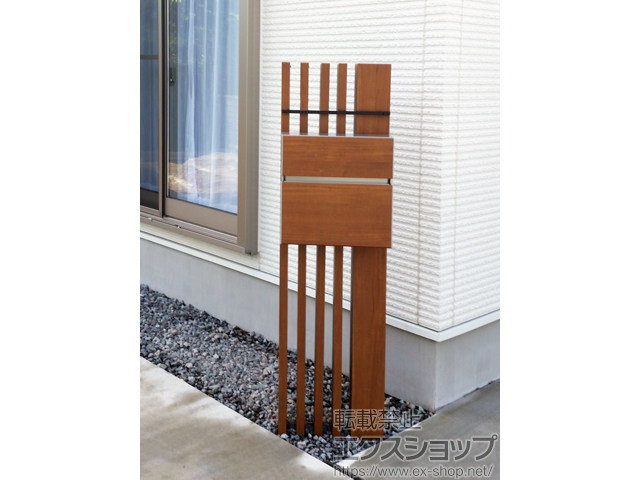 静岡県賀茂郡西伊豆町のの機能門柱・ポスト ルシアスポストユニット AS02型 木調カラー 施工例