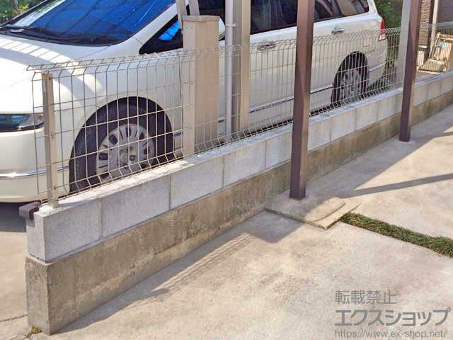 埼玉県川越市ののフェンス・柵 イーネットフェンス1F型 自由柱タイプ 施工例