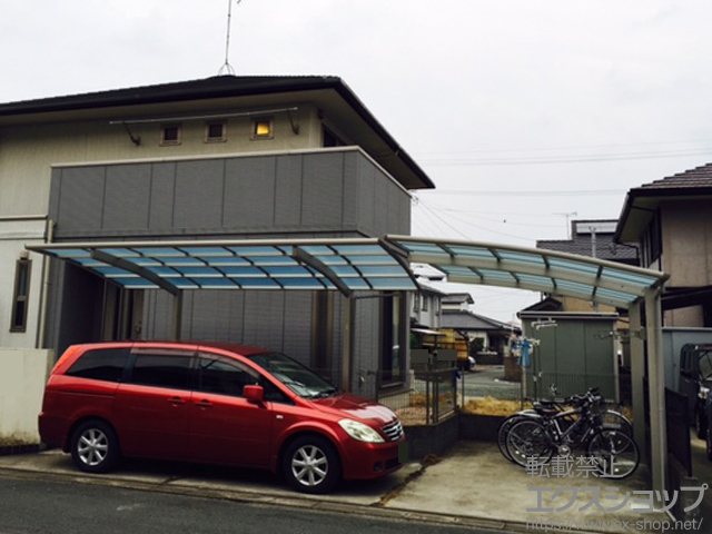 福岡県筑後市ののカーポート レイナポートグラン　積雪〜20cm対応＋水平式物干し（カーポート柱用） 2本入り 標準×1セット 施工例