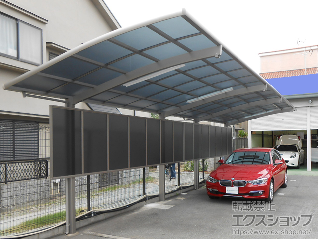 兵庫県西宮市のLIXIL リクシル（トステム）のカーポート カーブポートシグマIII 積雪〜20cm対応 施工例