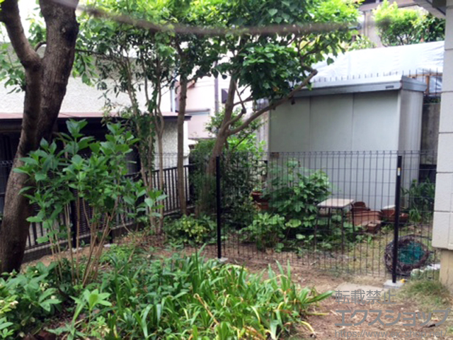 神奈川県中郡二宮町ののフェンス・柵 イーネットフェンス1F型 自由柱施工 施工例