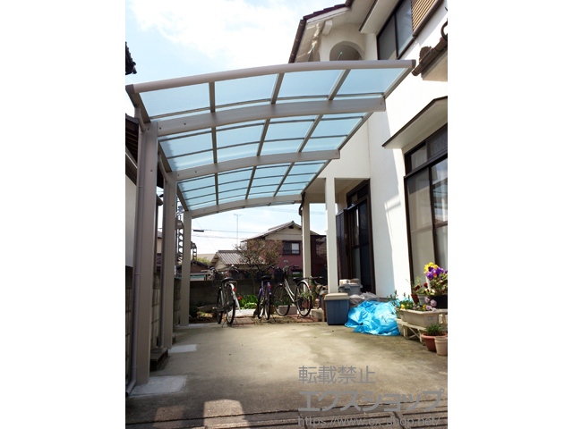 兵庫県加古川市ののカーポート レイナポートグラン 延長　積雪〜20cm対応＋水平式物干し 標準 2本入り×1セッ 施工例