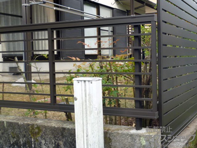 熊本県荒尾市ののフェンス・柵 プレスタフェンス1型 フリーポールタイプ 施工例