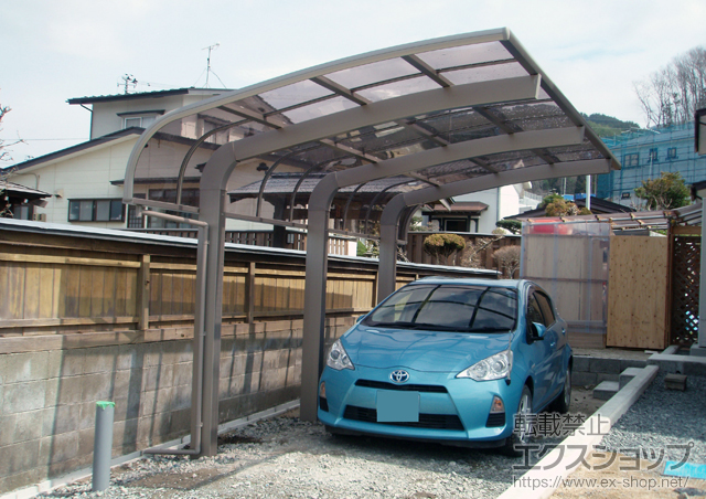 岩手県宮古市のLIXIL リクシル（トステム）のカーポート テールポートシグマIII 1500 積雪〜50cm対応 施工例