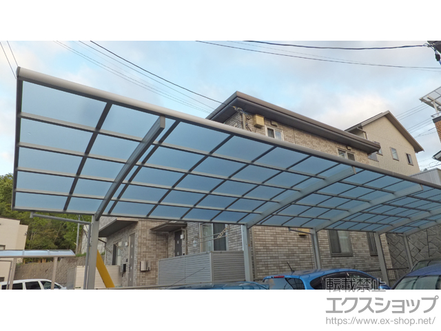 広島県広島市ののカーポート レイナポートグラン 縦連棟+ハーフセット　積雪〜20cm対応 施工例