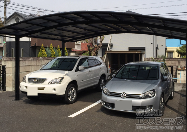 東京都練馬区のLIXIL リクシル（トステム）のカーポート カーブポートシグマIII ワイド 積雪〜20cm対応 施工例