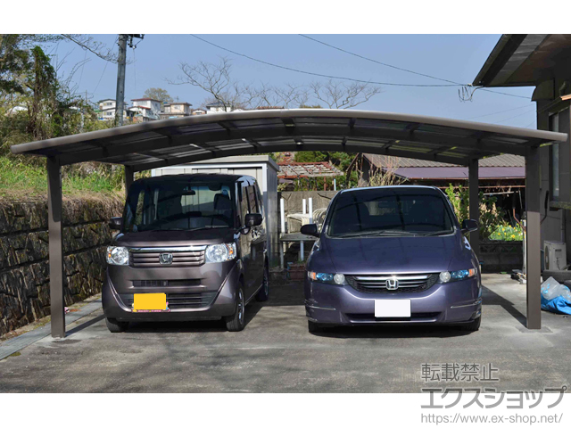 宮城県白石市のLIXIL リクシル（トステム）のカーポート カーブポートシグマIII ワイド 積雪〜20cm対応 施工例