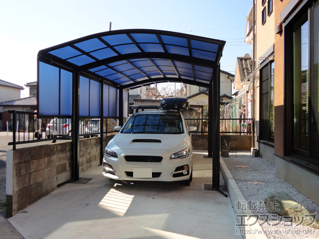 埼玉県白岡市ののカーポート レイナワンポートグラン 積雪〜20cm対応＋サイドパネル 施工例
