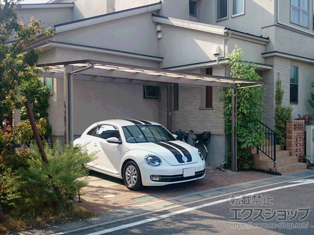 埼玉県三郷市ののカーポート アーキデュオ ワイド 積雪〜20cm対応 施工例