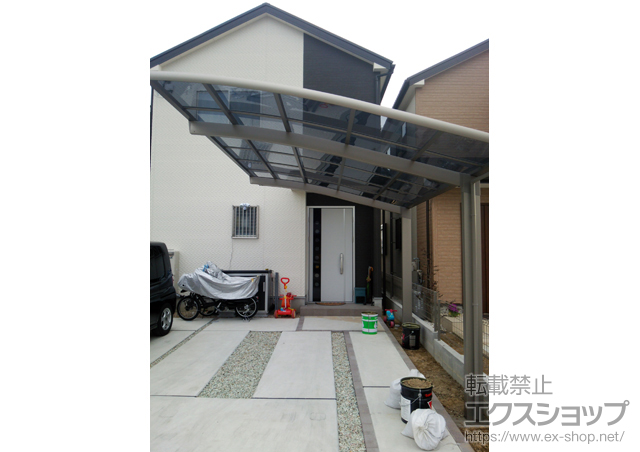 兵庫県小野市のLIXIL リクシル（トステム）のカーポート カーブポートシグマIII 積雪〜20cm対応 施工例