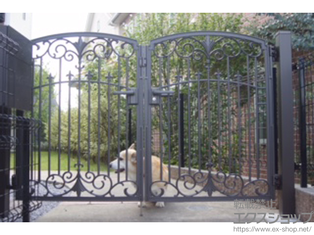 東京都町田市のの門扉 フェスタA型 両開き　柱使用 施工例
