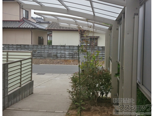 福島県いわき市ののカーポート プレシオスポート 積雪〜20cm対応＋サイドパネル＋着脱式サポート 施工例