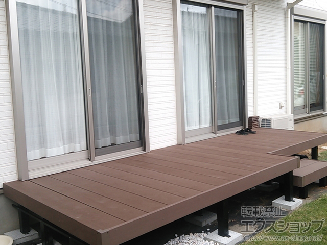 千葉県習志野市ののウッドデッキ リウッドデッキ 200＋独立式リウッドステップ2型 施工例