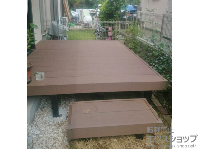 東京都東村山市ののウッドデッキ リウッドデッキ 200＋独立式リウッドステップ2型 施工例