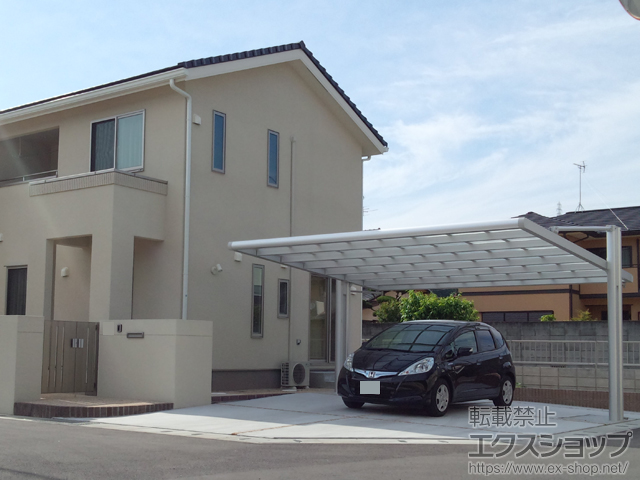 岡山県岡山市ののカーポート 4Gワイド 積雪〜20cm対応 施工例