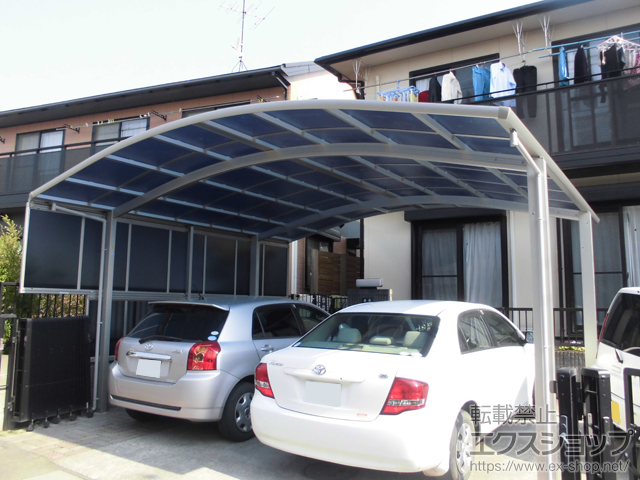 茨城県牛久市ののカーポート レイナツインポートグラン　積雪〜20cm対応＋サイドパネル 2段 施工例