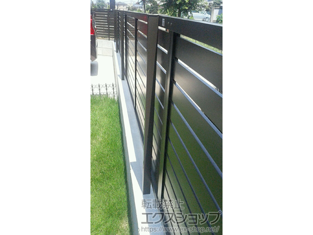 埼玉県さいたま市ののフェンス・柵 プレスタフェンス 7Y型 横スリット フリーポールタイプ 施工例